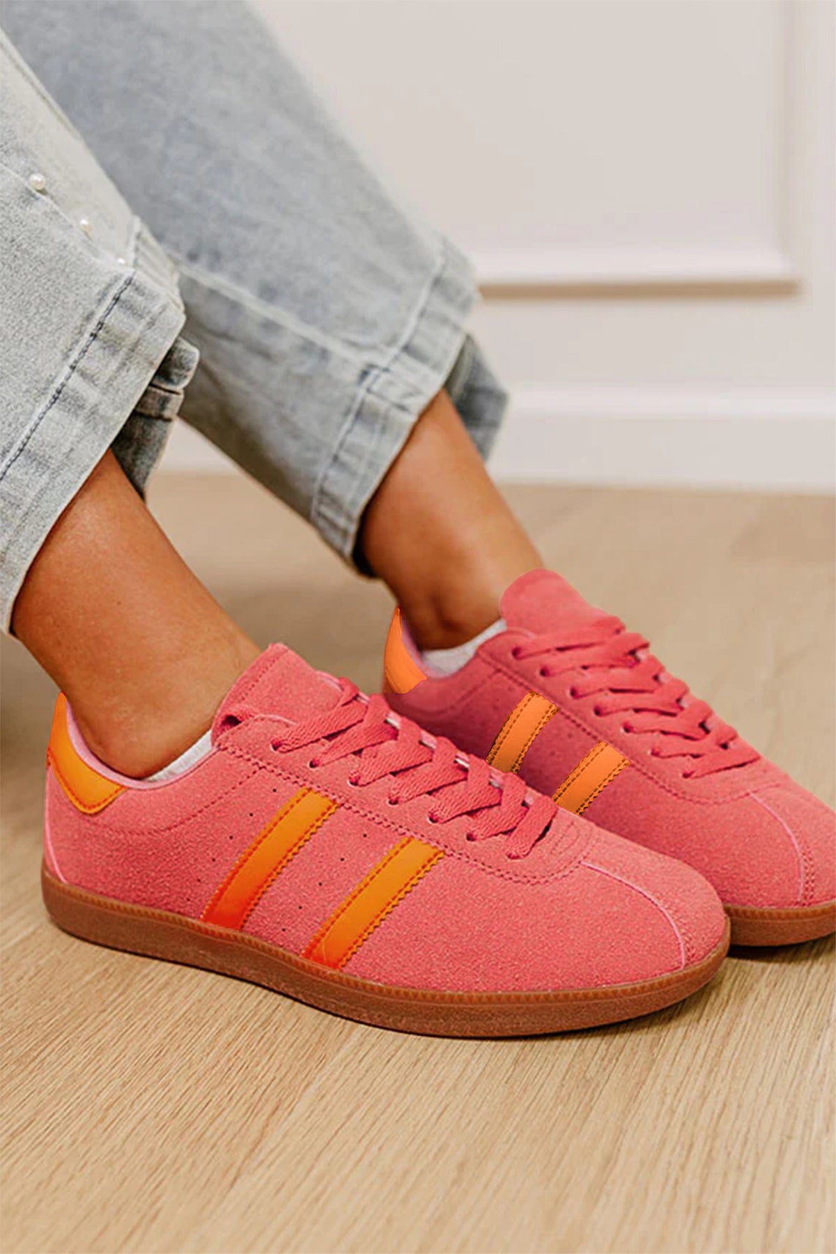 Floral Print Lace-up Shoes