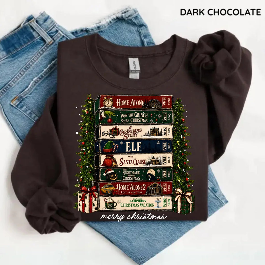Retro Holiday VHS Crewneck Sweatshirt