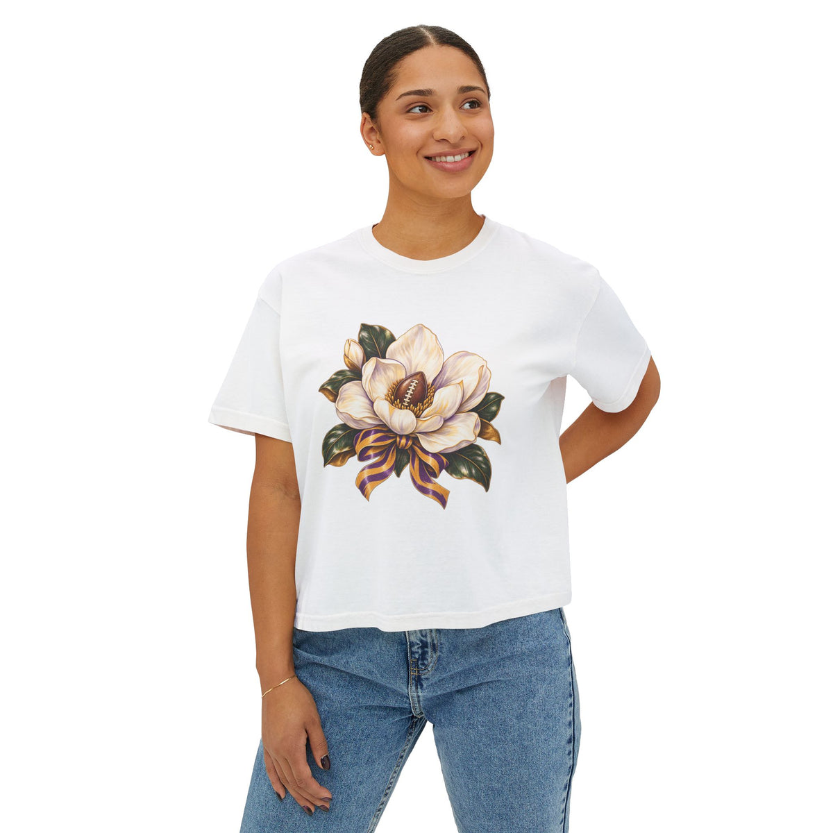 Women's Boxy Tee-LSU Designs