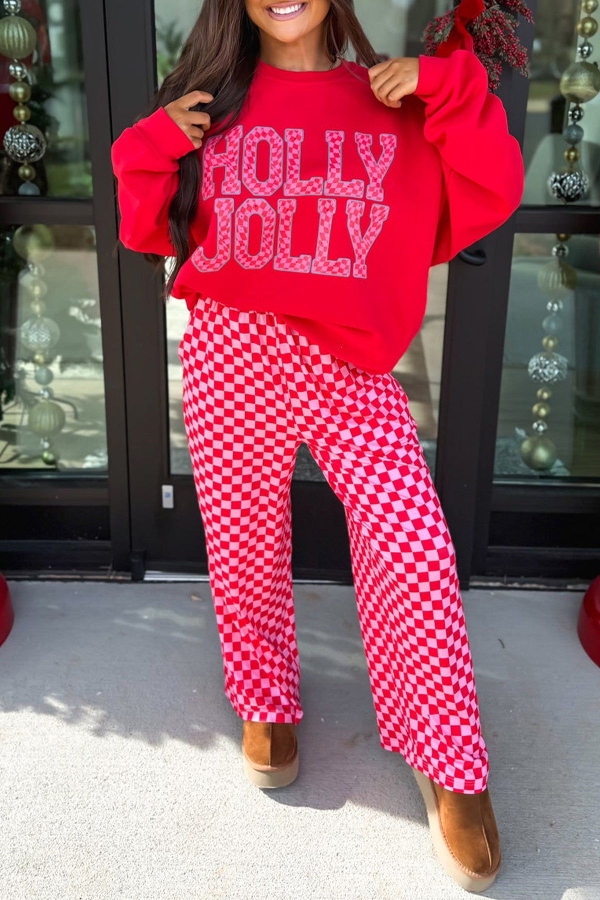 Holly Jolly Plaid 2-piece Pant Set