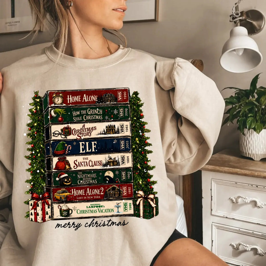 Retro Holiday VHS Crewneck Sweatshirt