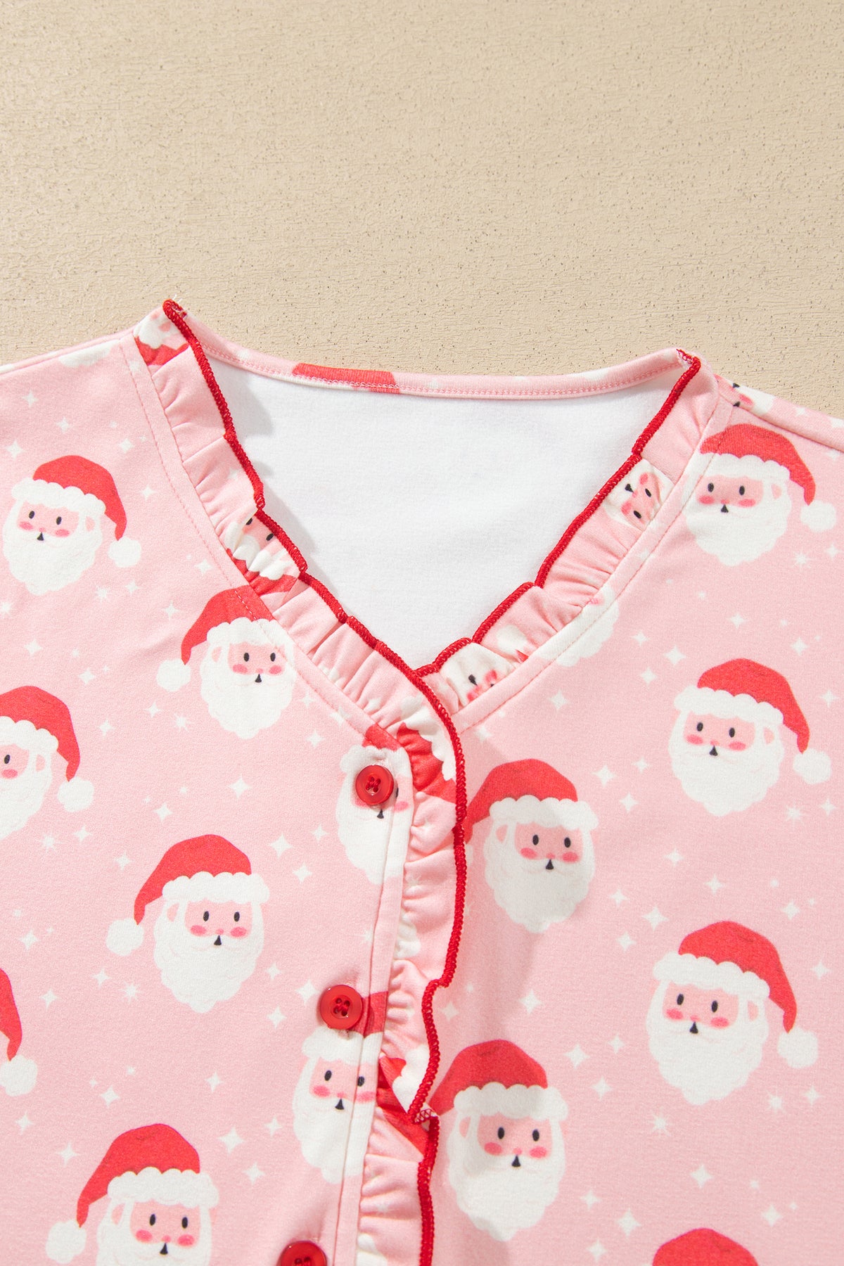 Pink Christmas Santa Lounge Pant Set