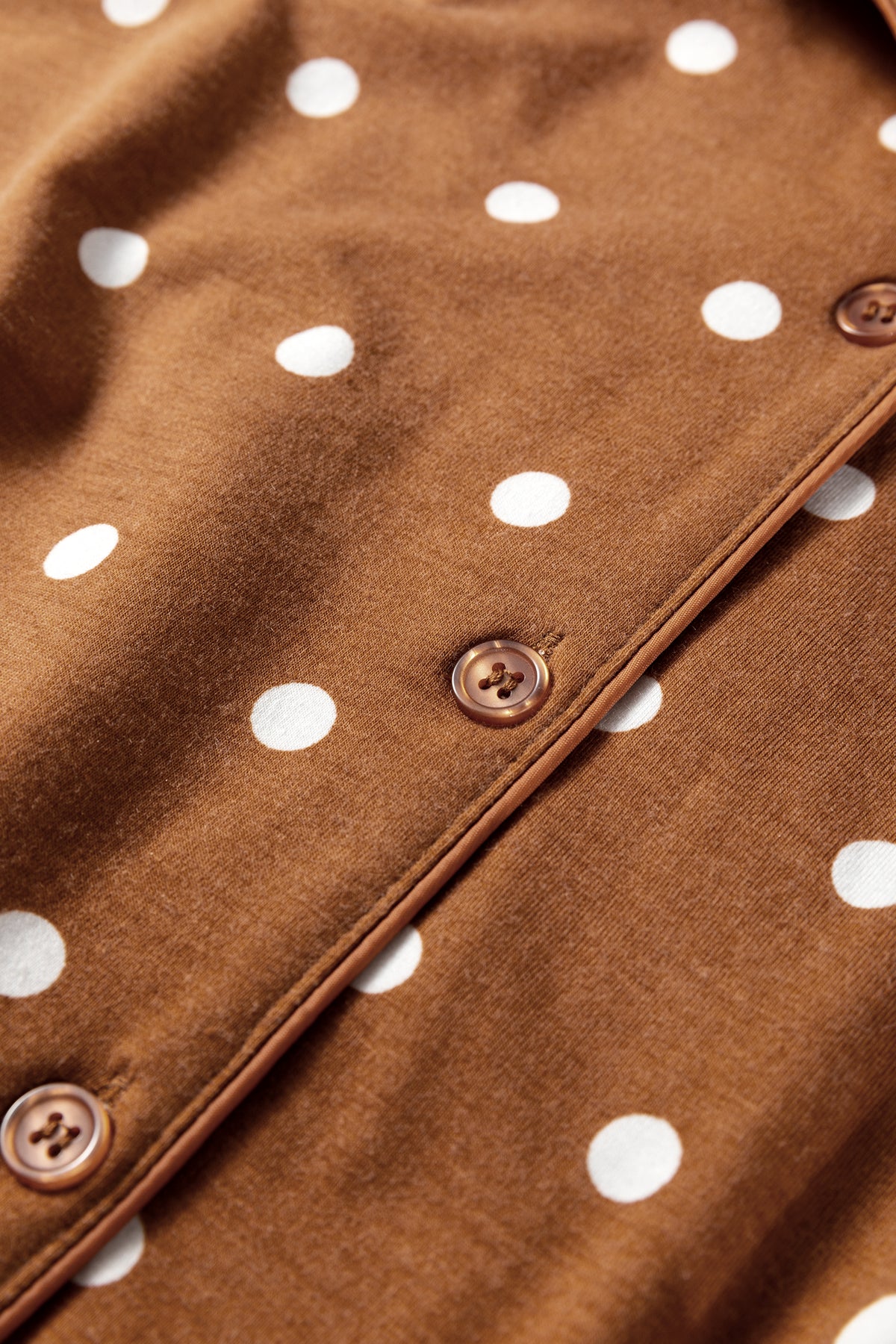 Brown Polka Dot 2pcs Pajama Set
