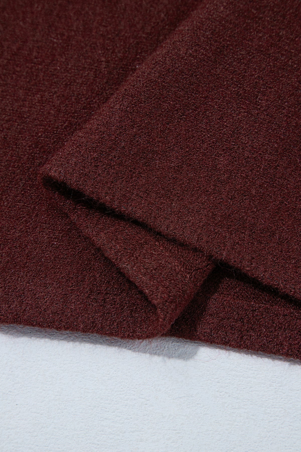 Ribbed Trim High Neck Short Sleeve Sweater