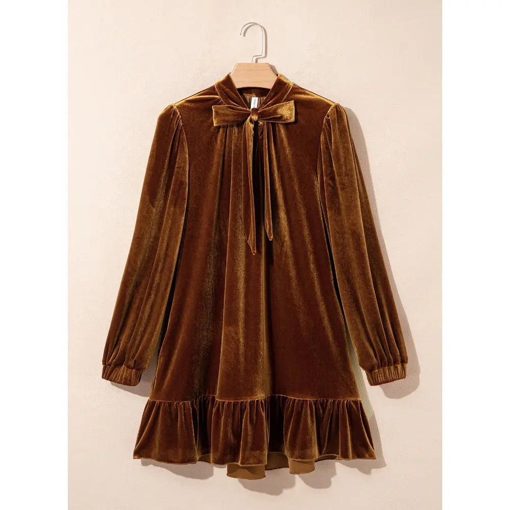 Women's Velvet Bow Mini Dress