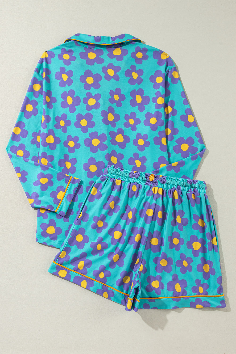 Green Flower Print 2 pc pajama set