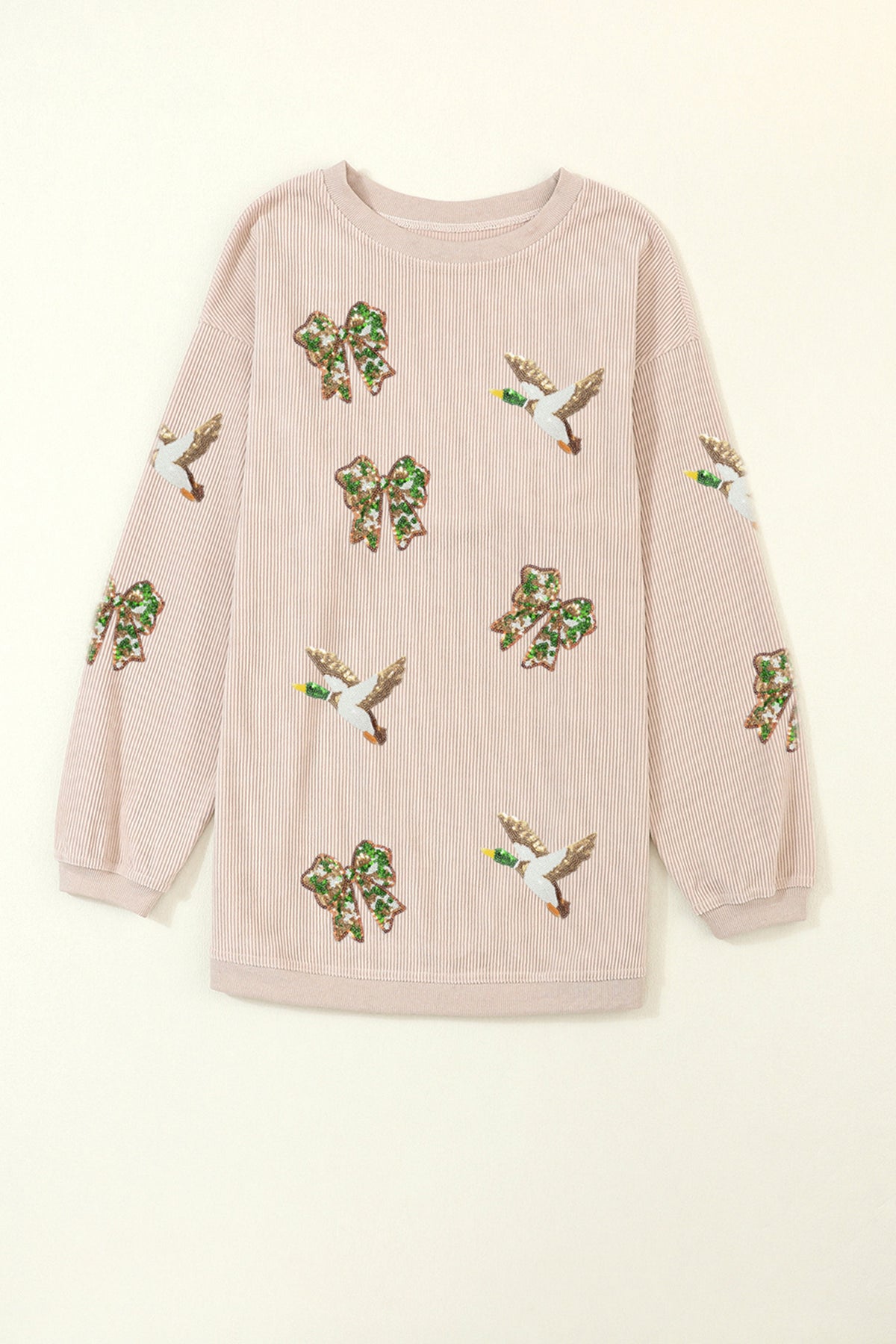 Sequin Mallard Bow Oversized Sweatshirt