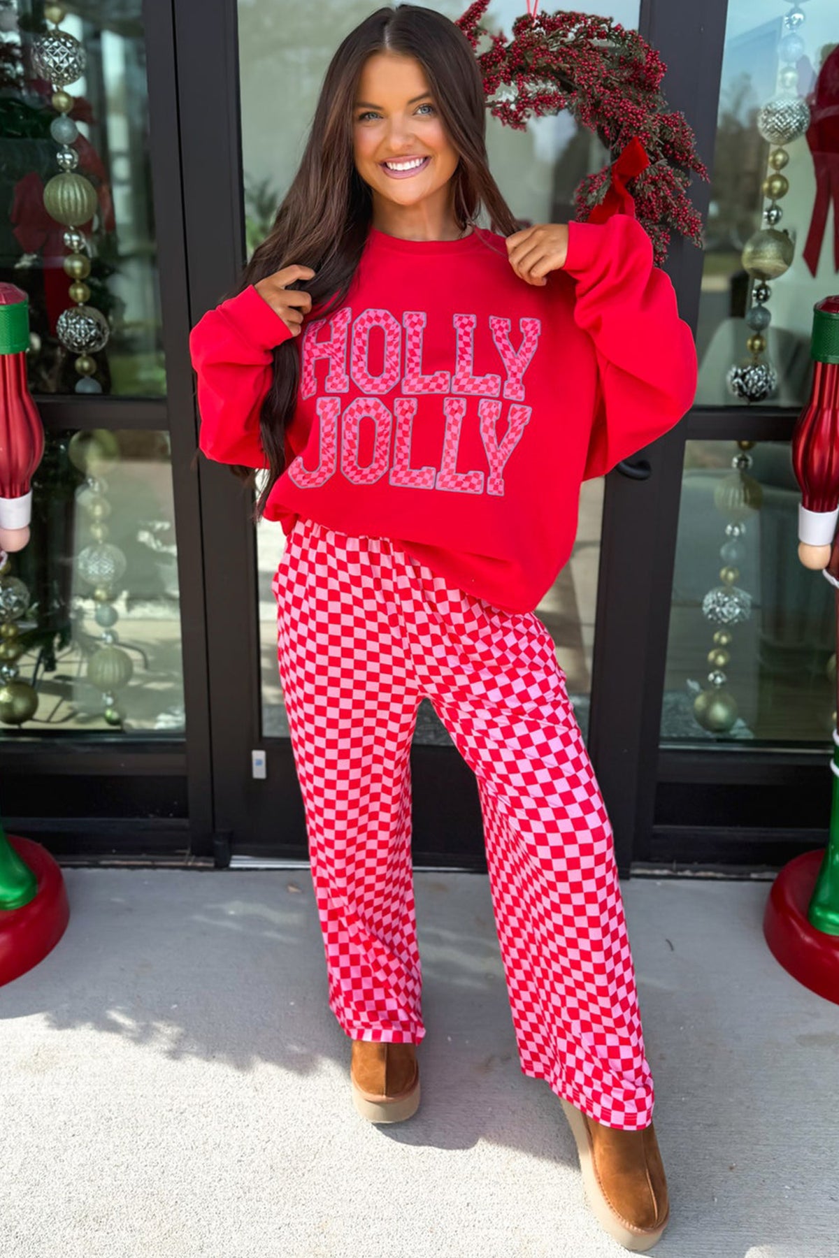 Holly Jolly Plaid 2-piece Pant Set
