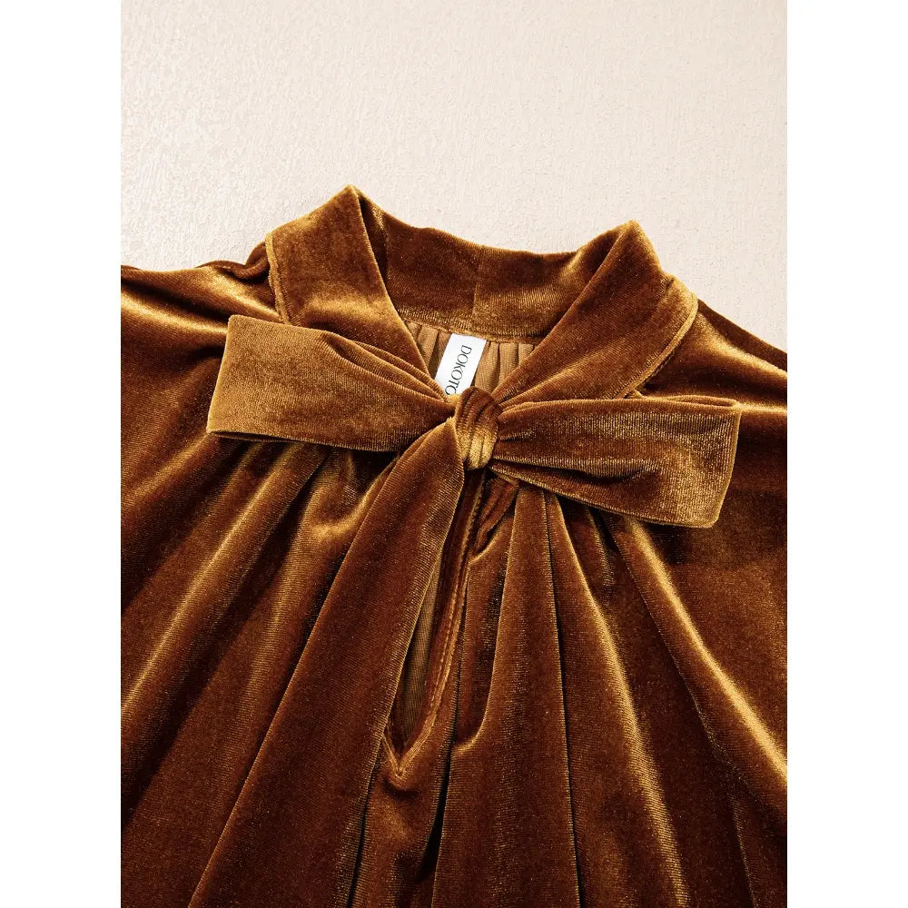 Women's Velvet Bow Mini Dress