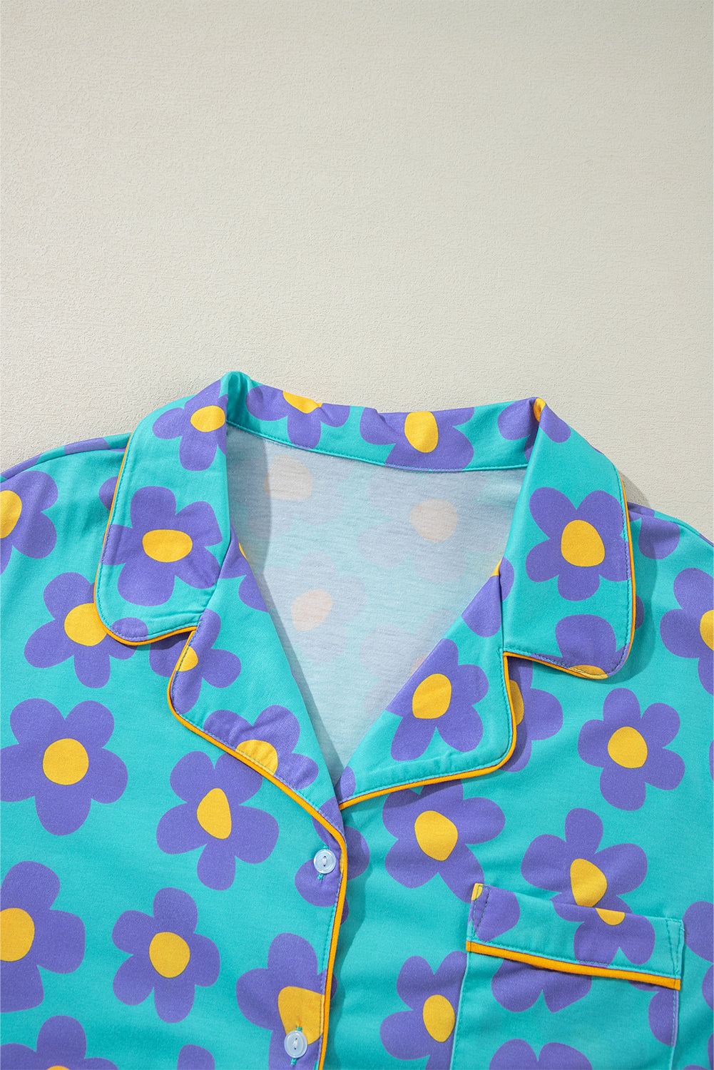 Green Flower Print 2 pc pajama set
