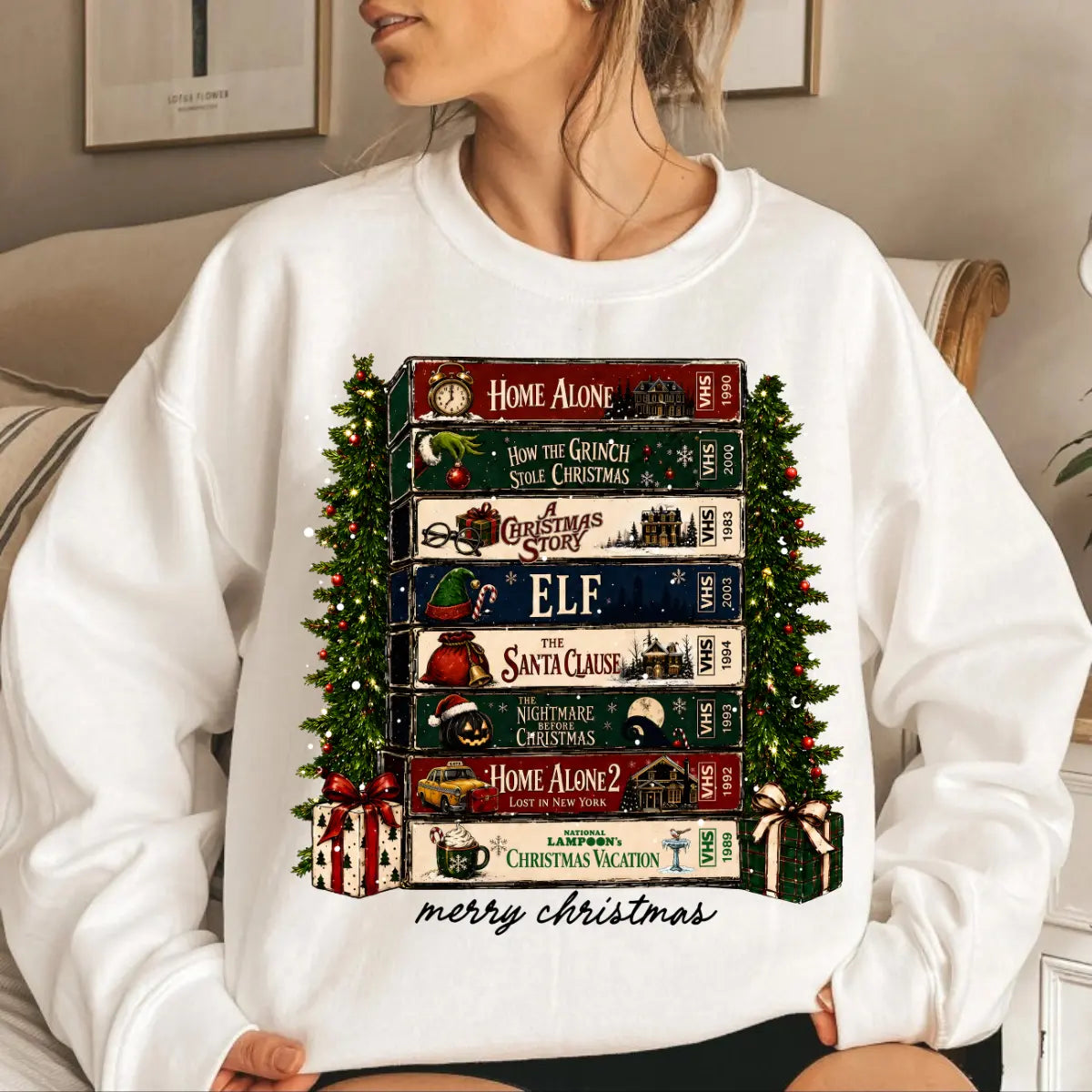 Retro Holiday VHS Crewneck Sweatshirt