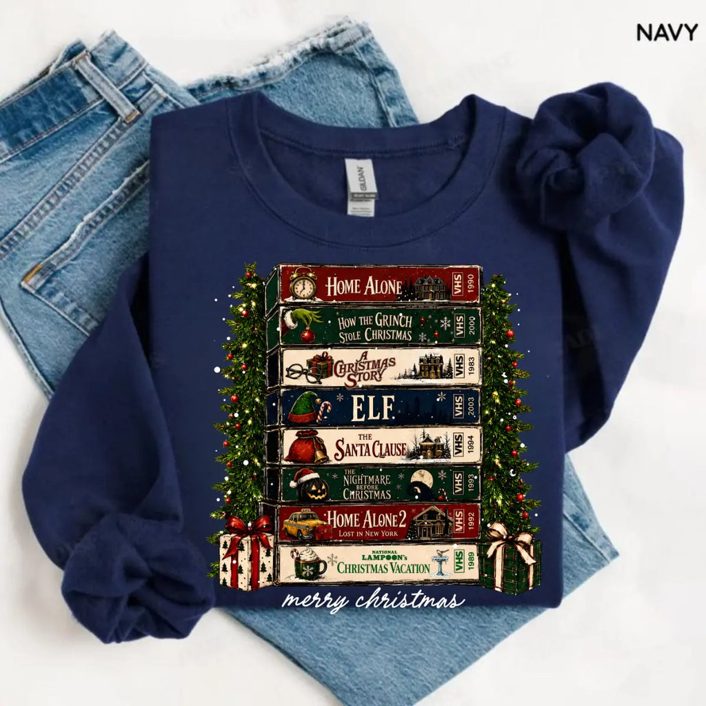 Retro Holiday VHS Crewneck Sweatshirt