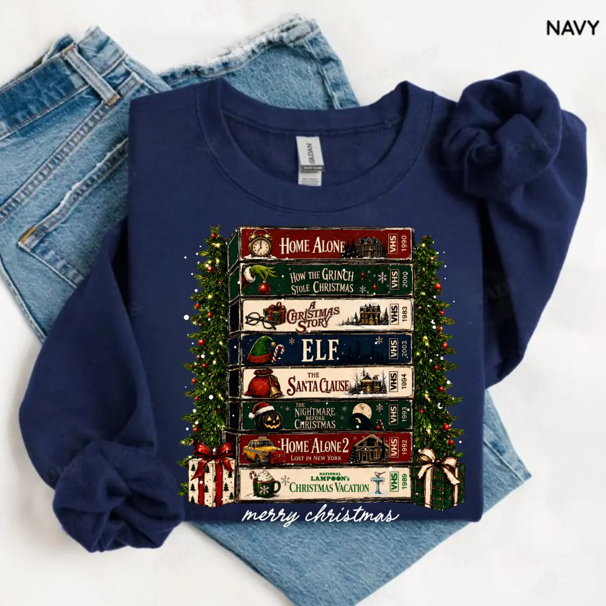 Retro Holiday VHS Crewneck Sweatshirt