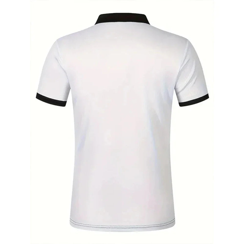 Men’s Stripe Short Sleeve Polo Shirt