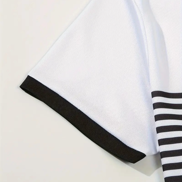 Men’s Stripe Short Sleeve Polo Shirt