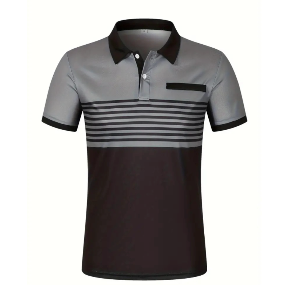Men’s Stripe Short Sleeve Polo Shirt