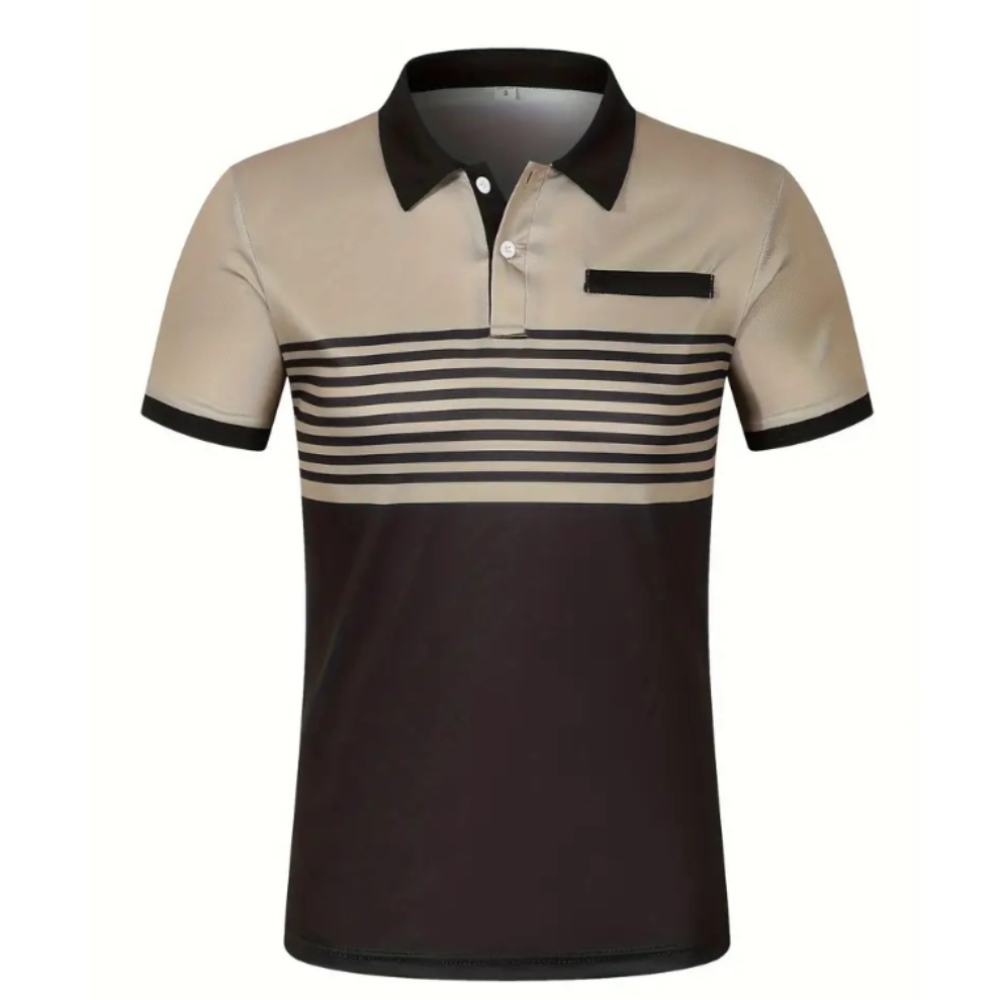 Men’s Stripe Short Sleeve Polo Shirt