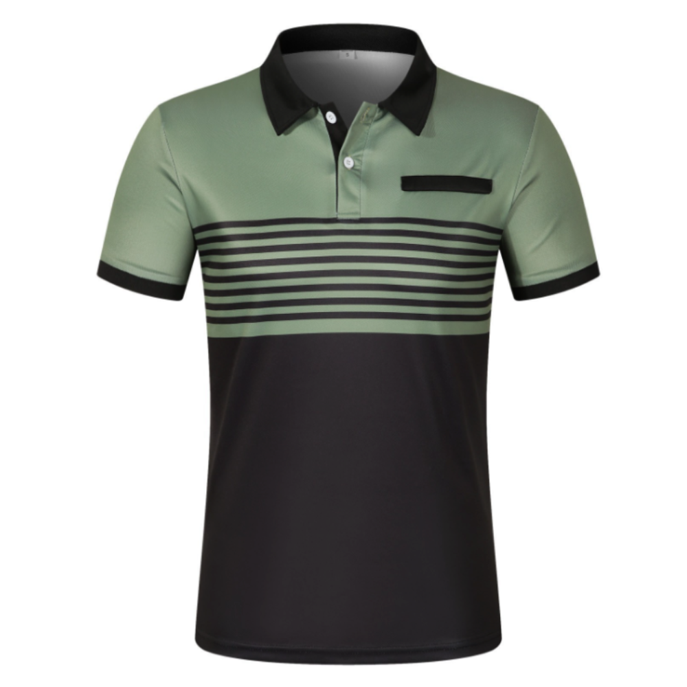 Men’s Stripe Short Sleeve Polo Shirt