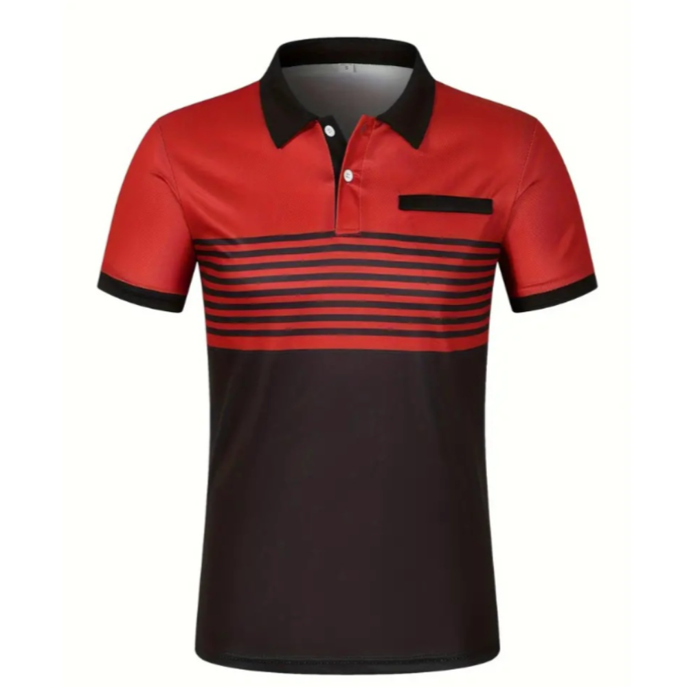 Men’s Stripe Short Sleeve Polo Shirt