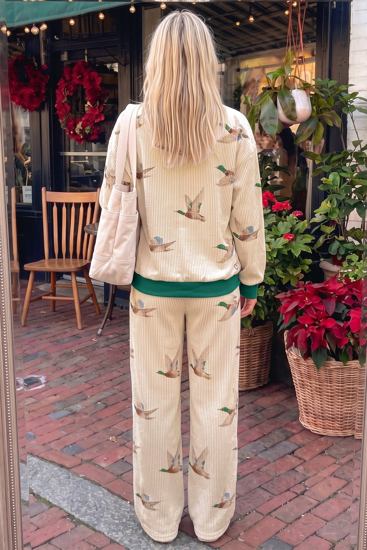 Mallard Print Twisted Rib 2-Piece Pants Sets