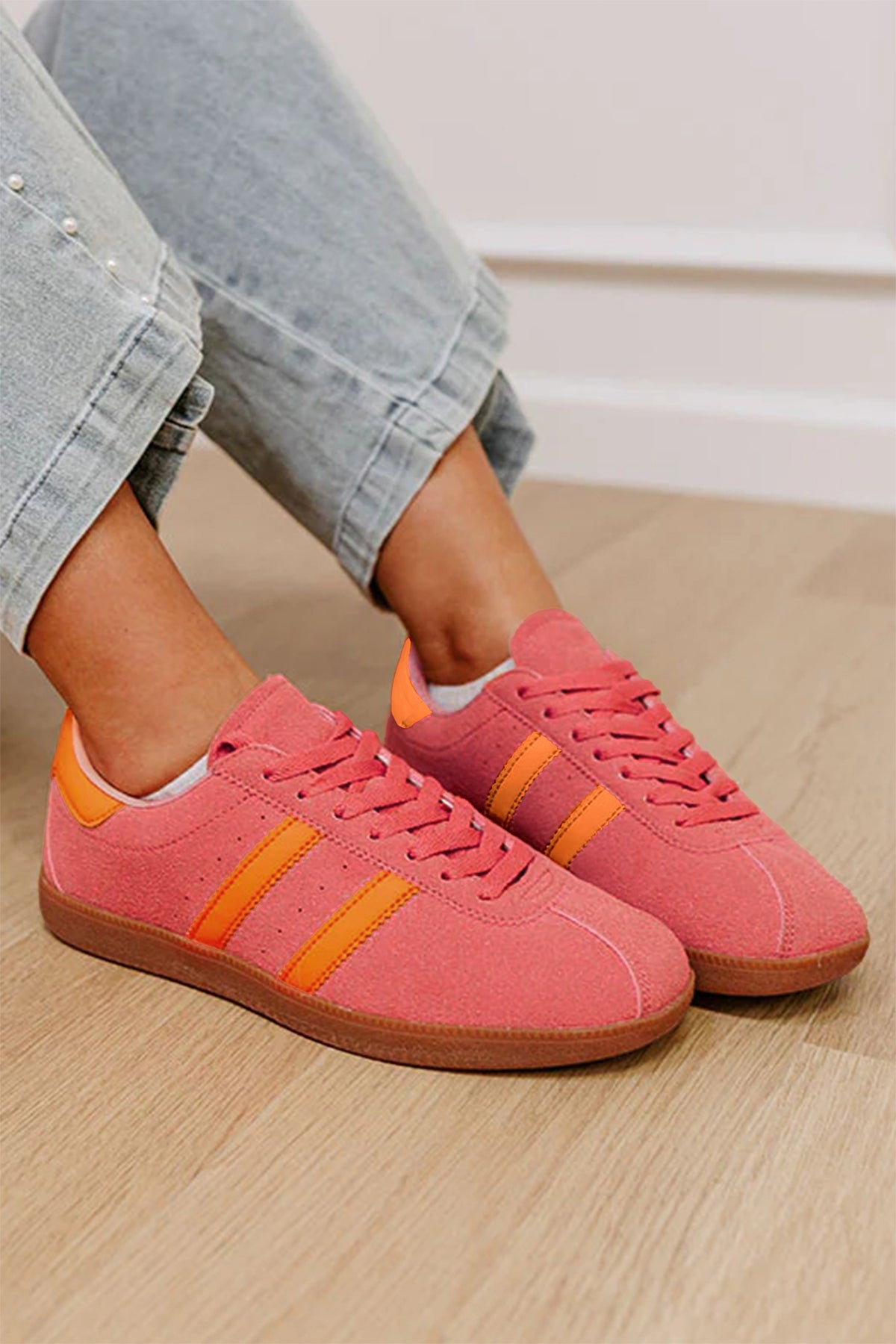 Floral Print Lace-up Shoes