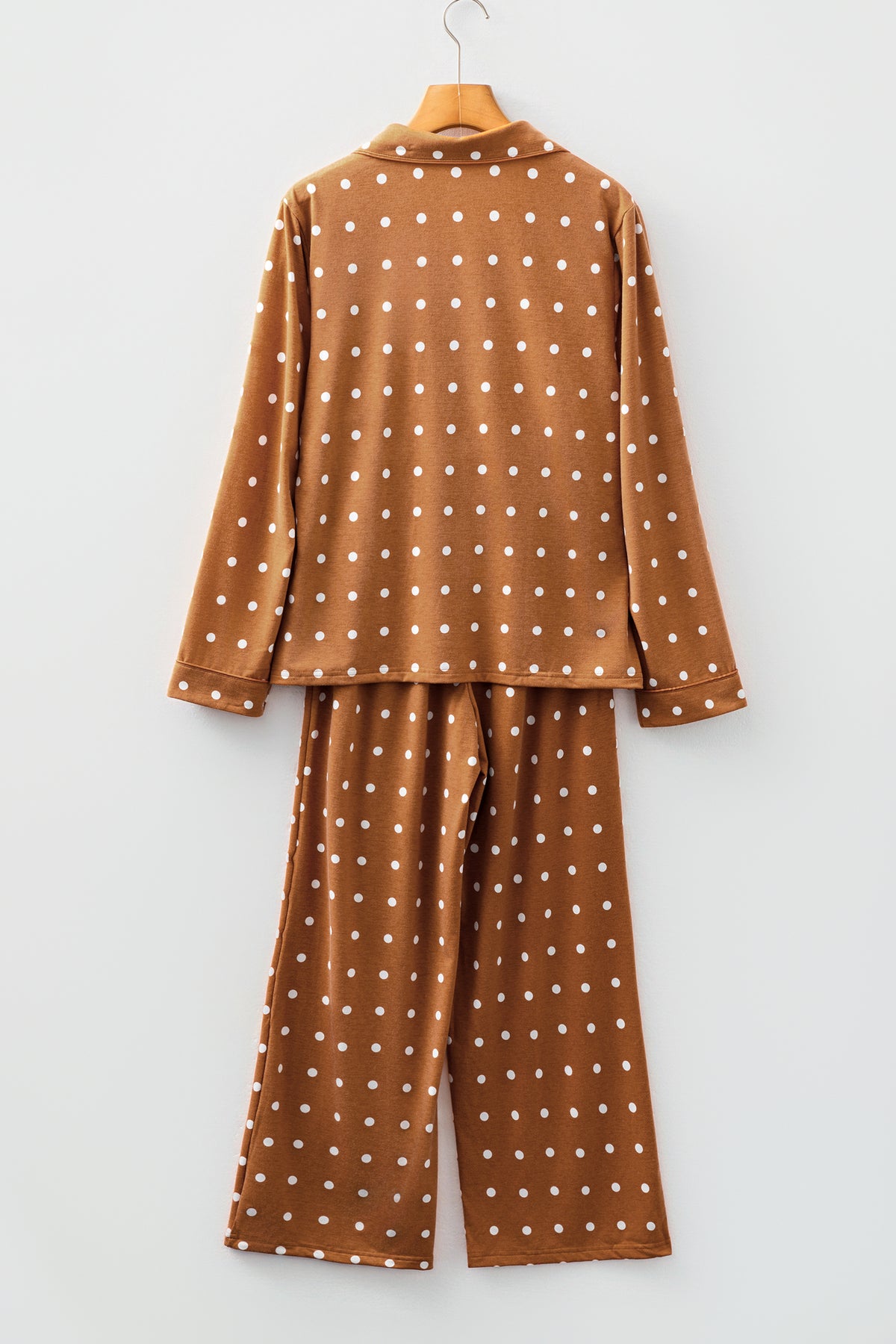 Brown Polka Dot 2pcs Pajama Set
