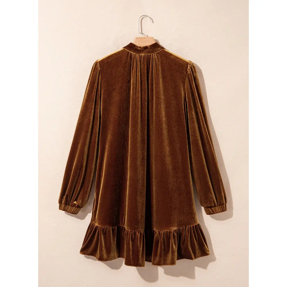 Women's Velvet Bow Mini Dress