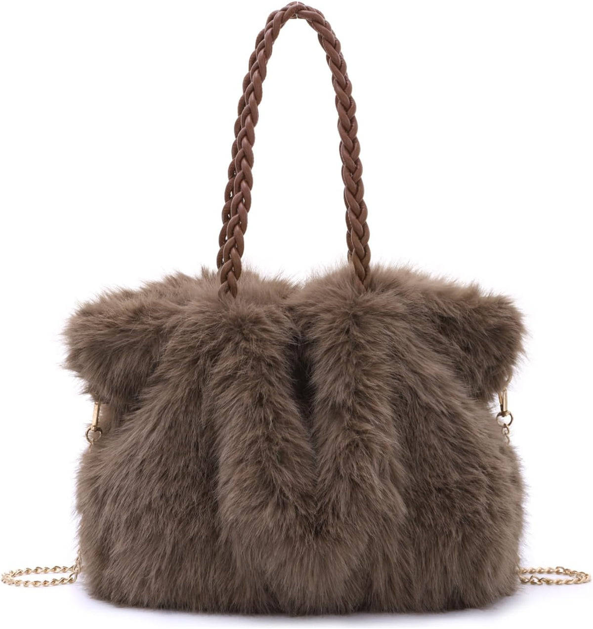 Women Fuzzy Handbag  Faux Fur Purse