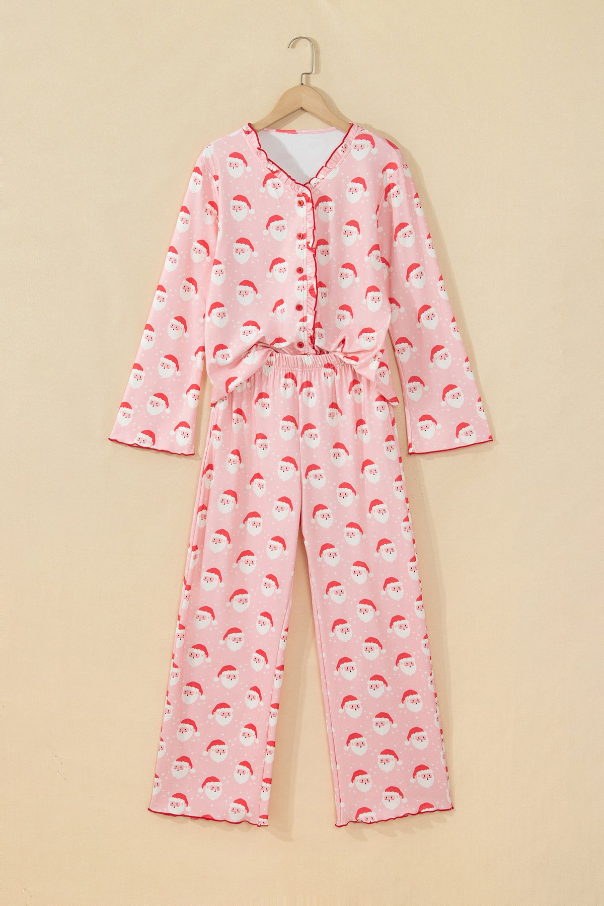 Pink Christmas Santa Lounge Pant Set