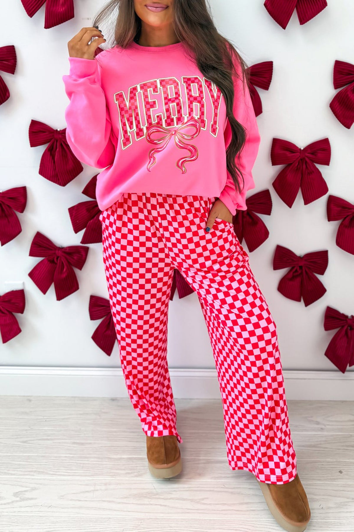 Holly Jolly Plaid 2-piece Pant Set