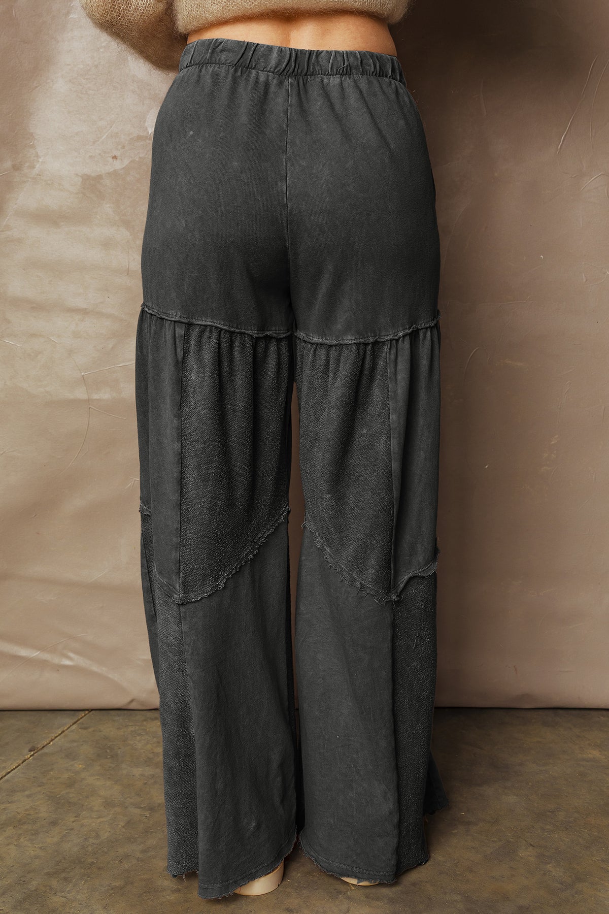 Mineral Wash Tiered Wide Leg Drawstring Pants