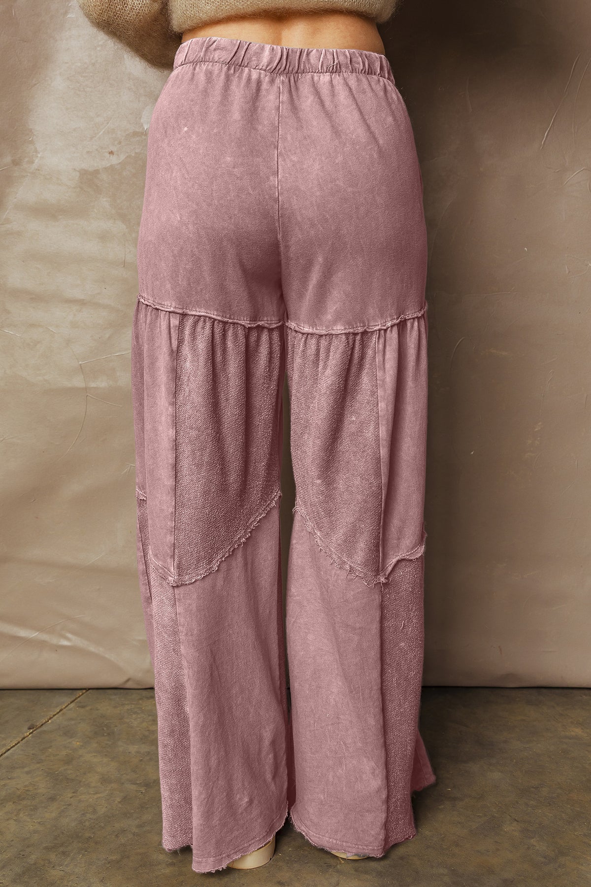 Mineral Wash Tiered Wide Leg Drawstring Pants